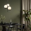 Colgante PURE 3x E14 negro vidrio blanco - Imagen 2