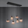 Colgante LUMINA 6x E14 negro vidrio ámbar - Imagen 3