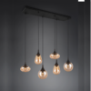 Colgante LUMINA 6x E14 negro vidrio ámbar - Imagen 6