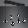 Colgante LUMINA 6x E14 negro vidrio acero cromado - Imagen 4