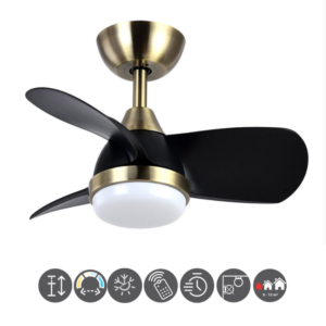 Ventilador PIRDO negro oro
