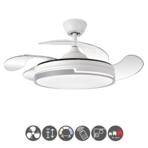 Lámpara-ventilador DESTROY 107cm blanco gris (13 - 22m²)