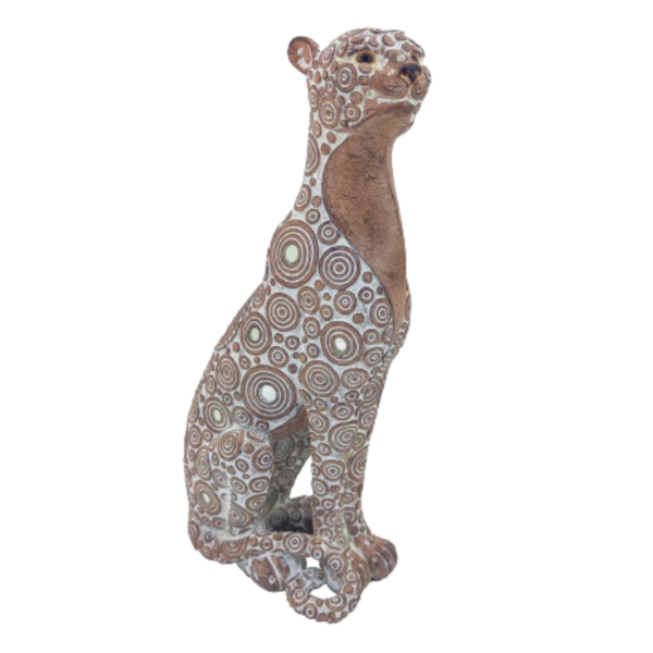 Figura de leopardo mediano decorativo de resina