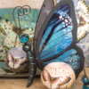 Adorno decorativo mariposa azul porta velas - Imagen 2