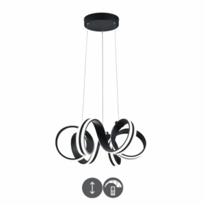 Lámpara colgante CARRERA LED estera negra