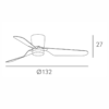 Ventilador KOCHI cromo mate 132cm - Imagen 2