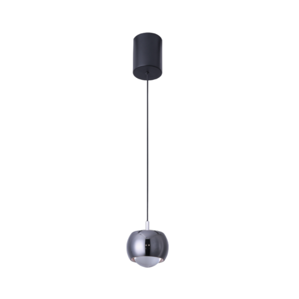 Lámpara colgante LED 1 luz ROLLER negro cromo