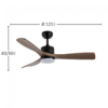 Ventilador AZABACHE negro roble - Imagen 2