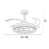 Ventilador LUNA 108cm blanco - Imagen 6
