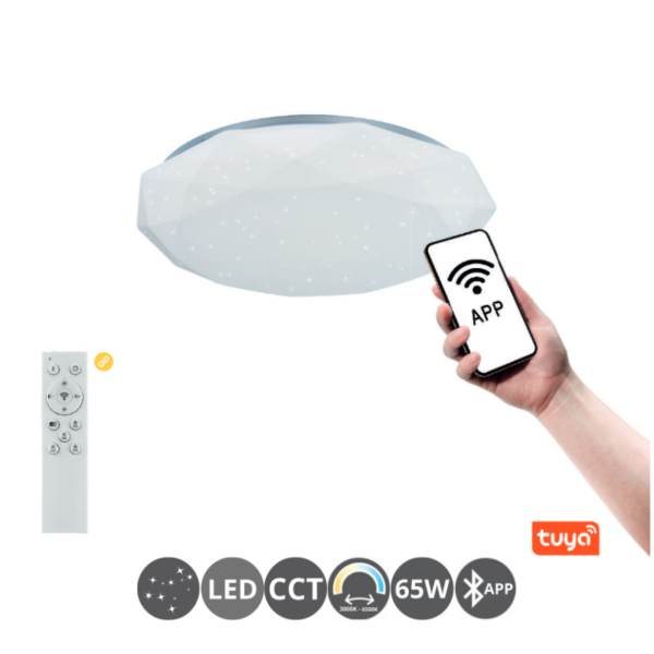 Plafón LEO Estrellitas led 65 watt CCT y APP 50cm