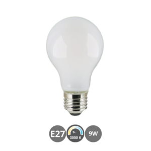 Bombilla LED E27 9W 3000K opal estándar