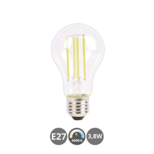 Bombilla LED E27 3,8W 4000K transparente