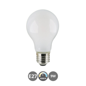 Bombilla LED E27 9W 4000K opal estándar