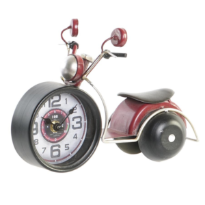 Reloj de sobremesa MOTO hierro - cristal. Rojo