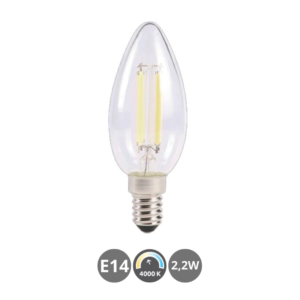 Bombilla LED E14 2,2W 4000K transparente