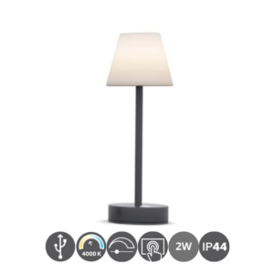 Sobremesa exterior led LOLA batería micro-USB antracita