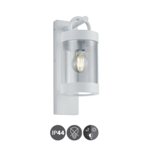 Aplique exterior SAMBESI E27 sensor crepuscular blanco