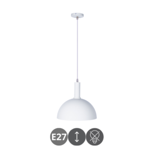 Lámpara colgante HAGEN E27 metal blanco