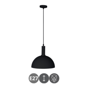 Lámpara colgante HAGEN E27 metal negro