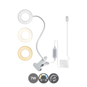 Flexo led CLIP 7w flexible con pinza blanco