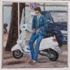 Cuadro JOVEN EN MOTO Carlos Altisent 34×34 Cm - Imagen 4