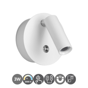 Aplique FOCUS con bateria USB imantado blanco
