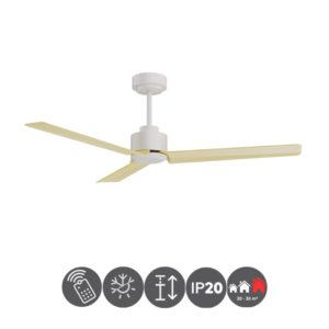 Ventilador Anne 127cm blanco-madera clara