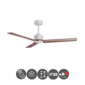 Ventilador Anne 127cm blanco-madera oscura