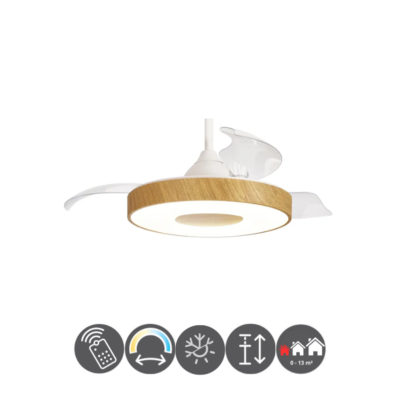 Lámpara ventilador Icon 40/91cm acabado madera