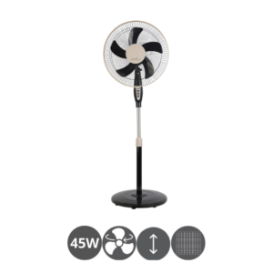 Ventilador de pie orientable Belmonte 45W negro beige