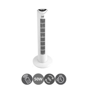 Ventilador de torre Tuka 50W con mando a distancia blanco