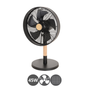 Ventilador de pie orientable Falcon 45W negro haya