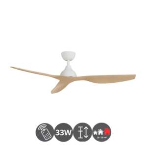 Ventilador IVY 132cm blanco madera  (+ de 20m²)