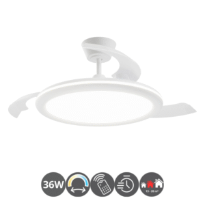 Lámpara ventilador Bombay Estilo 50/107cm blanco