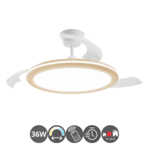 Lámpara ventilador Bombay Estilo 50/107cm acabado blanco madera