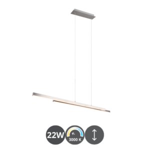 Lámpara colgante ODIO LED níquel mate