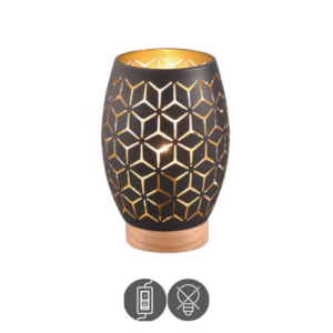 Lámpara sobremesa BIDAR E27 negro y oro