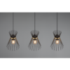Lámpara colgante ROD 3 luces E27 metal negro oro - Imagen 3