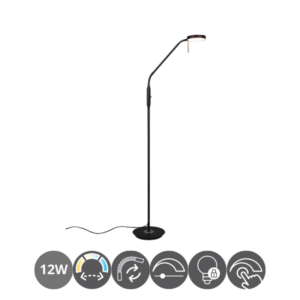 Lámpara de pie led MONZA 12w regulable negro