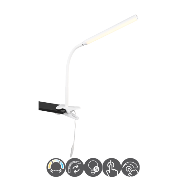 Lámpara flexo led pinza NEVADA blanco