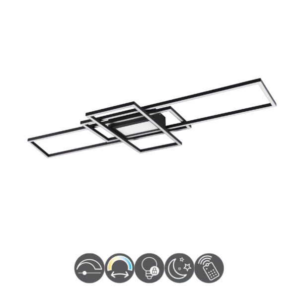 Lámpara plafón IRVINE led 60 watts mando a distancia antracita