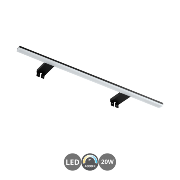 Aplique de baño led TIWALL KIT 4000k 75cm negro mate