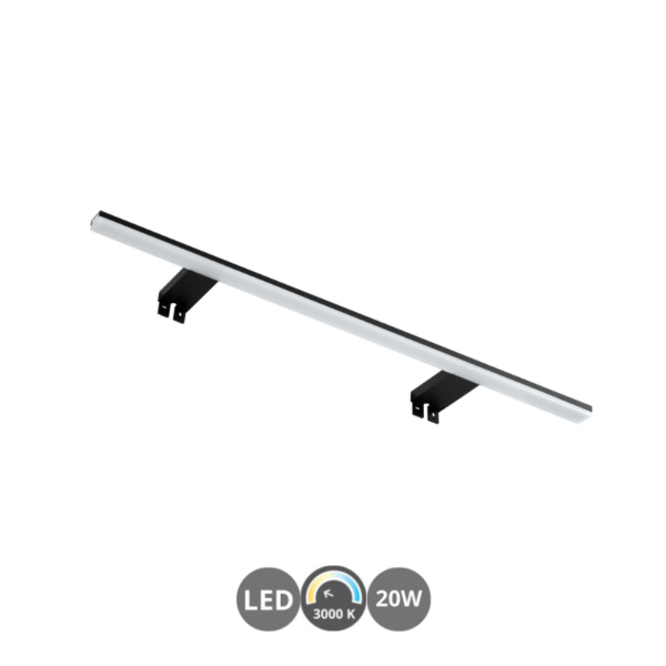 Aplique de baño led TIWALL KIT 3000k 75cm negro