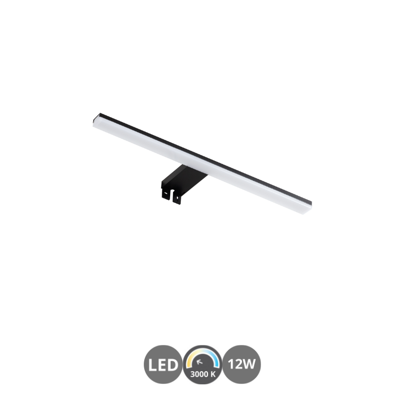 Aplique de baño led TIWALL KIT 3000k 45cm negro