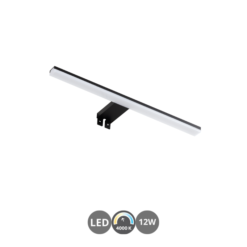 Aplique de baño led TIWALL KIT 4000k 45cm negro