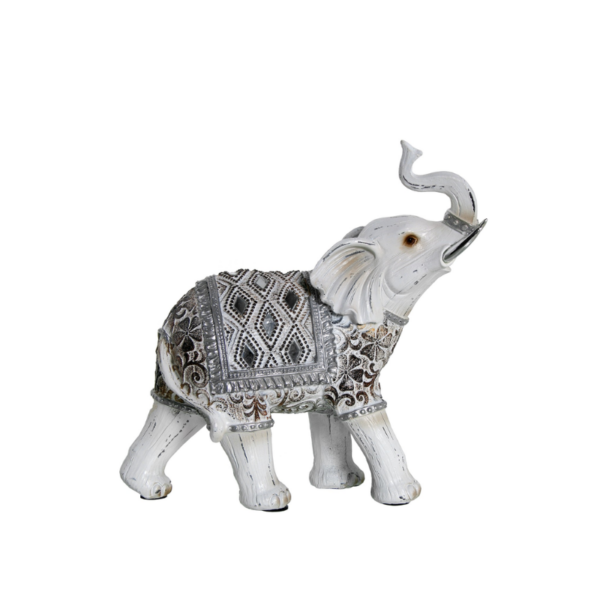 Figura ELEFANTE resina blanco 20cm