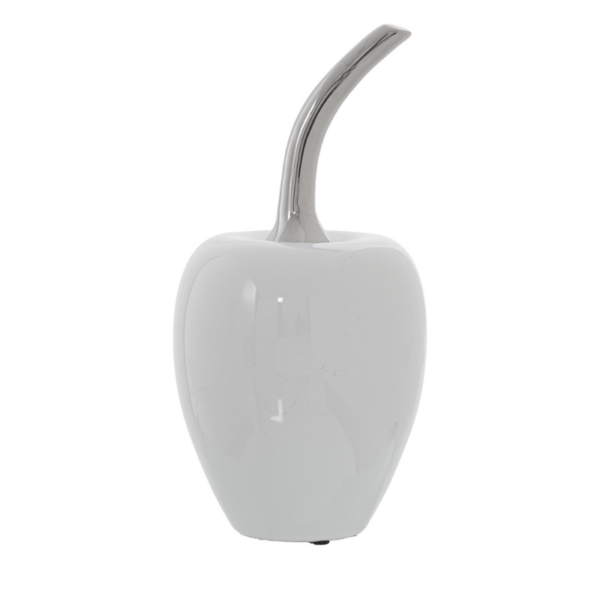 Figura decorativa CEREZA blanca plata 24cm