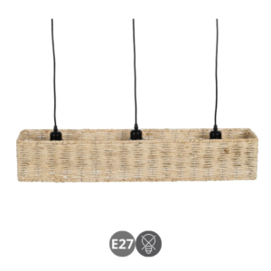 Lámpara colgante 3x E27 fibra natural