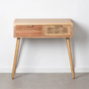 Consola auxiliar MADERA natural ratán 80cm - Imagen 8