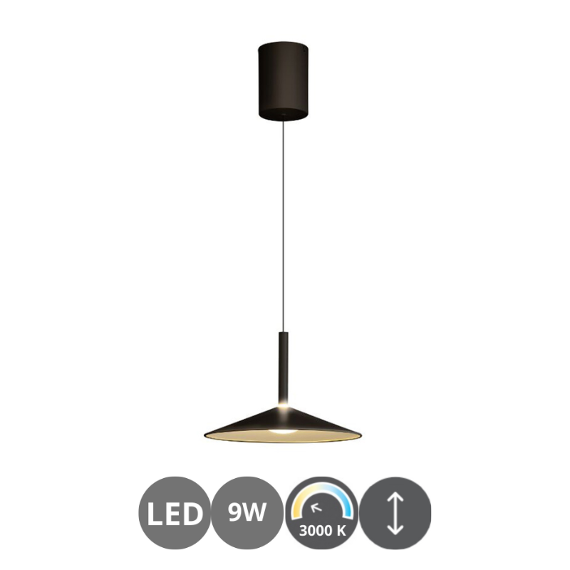 Lámpara colgante led CALICE 9 watts negro